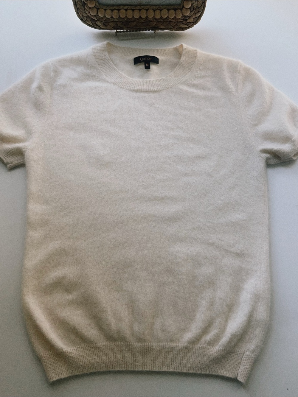 🤍☁️ Quince Ivory 100% Cashmere Puff Sleeve Sweater - Picture 3 of 6